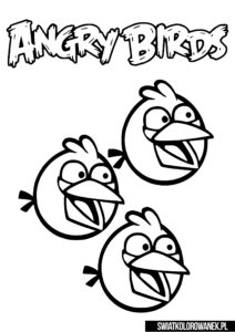 Angry Birds malowanka do druku. Niebieskie ptaki z Angry Birds.