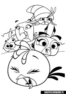 Malowanki Bohaterowie Angry Birds do wydruku