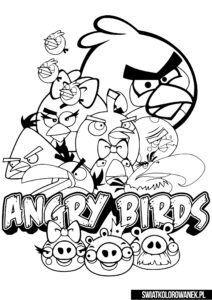 Duża malowanka Angry Birds. Logo i postacie Angry Birds.