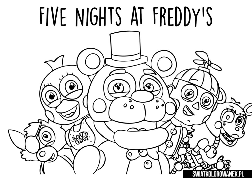 Kolorowanki FNAF. Five Nights at Freddy Malowanki