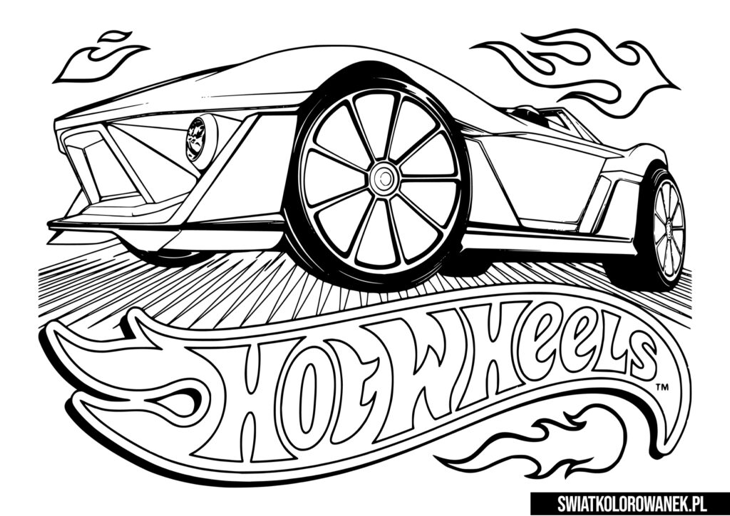 Kolorowanki Hot Wheels logo i samochód