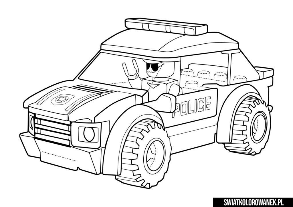 Kolorowanki Lego City Samochód Policyjny
