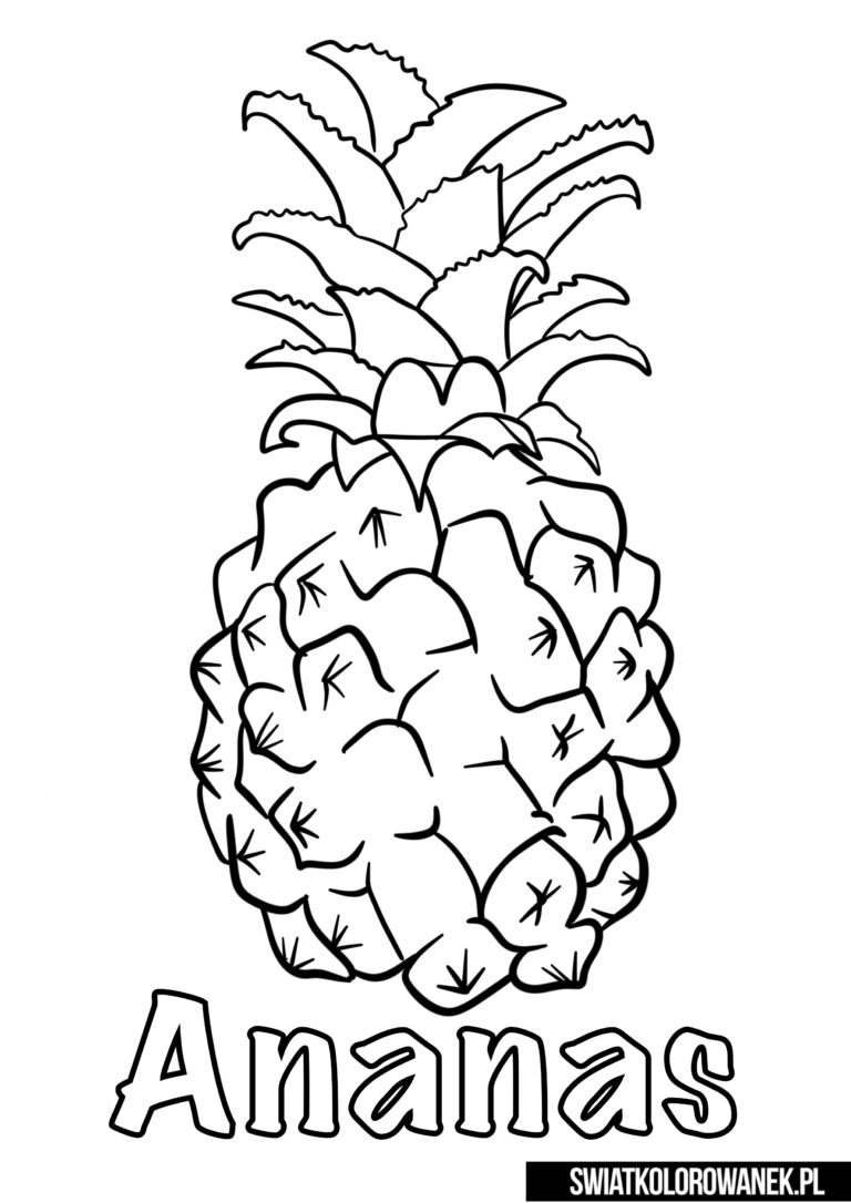 Kolorowanki Litera A Alfabet Ananas