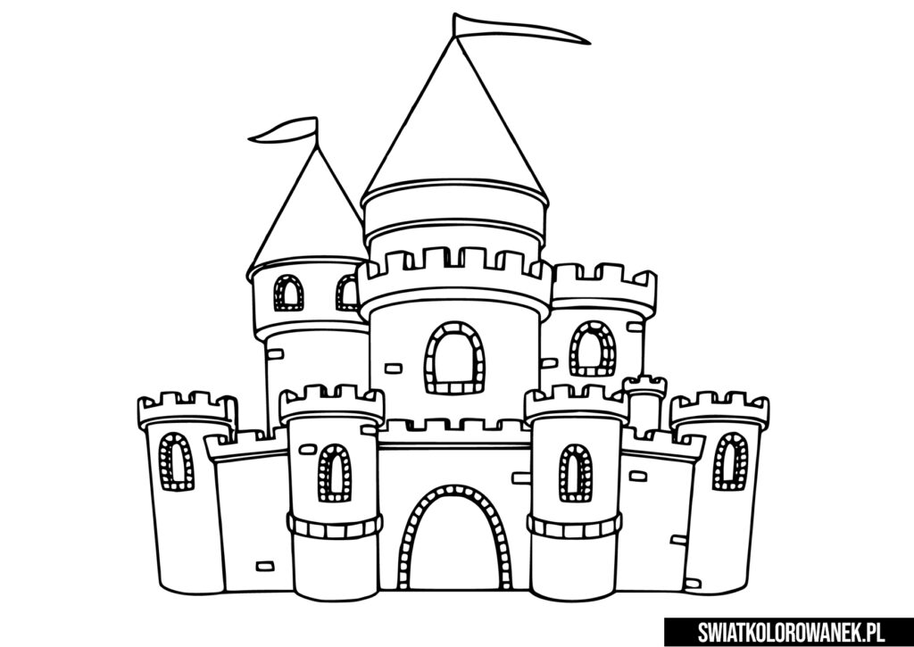 Kolorowanki zamek dla dzieci