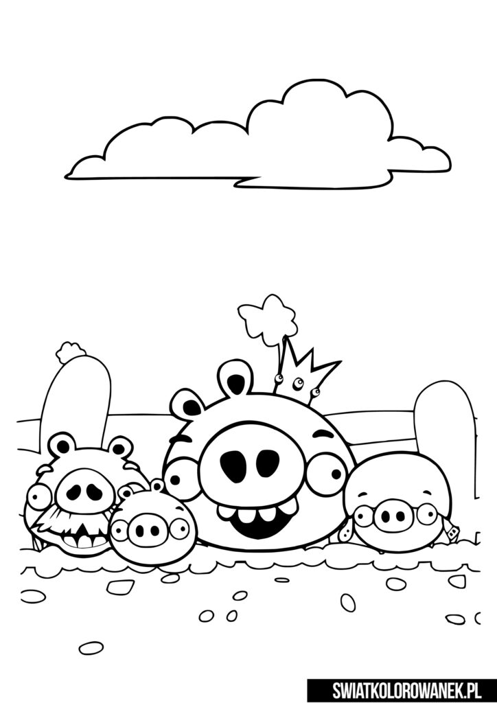 Malowanka dla dzieci Angry Birds Świnie