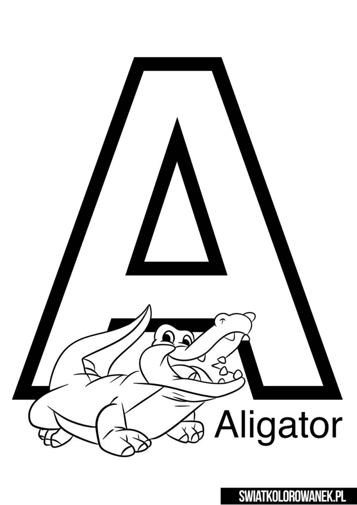Malowanka litera A Aligator