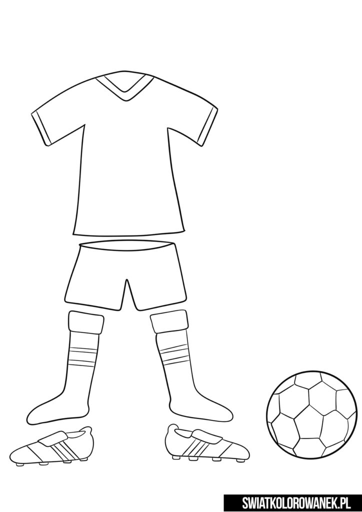 Strój piłkarza, strój piłkarski kolorowanki mecz
