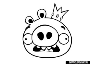 kolorowanki Angry Birds król Świnia