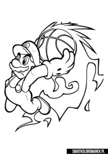 Basketball Mario Coloring Pages