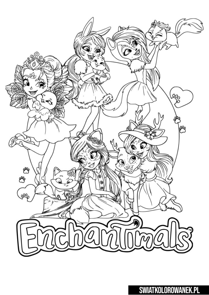 Kolorowanki Enchantimals przyjaciółki