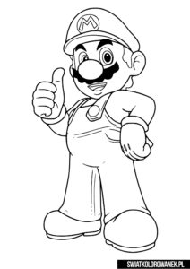 Kolorowanka do druku Mario