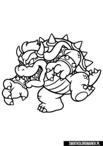 Kolorowanki Mario zły Bowser