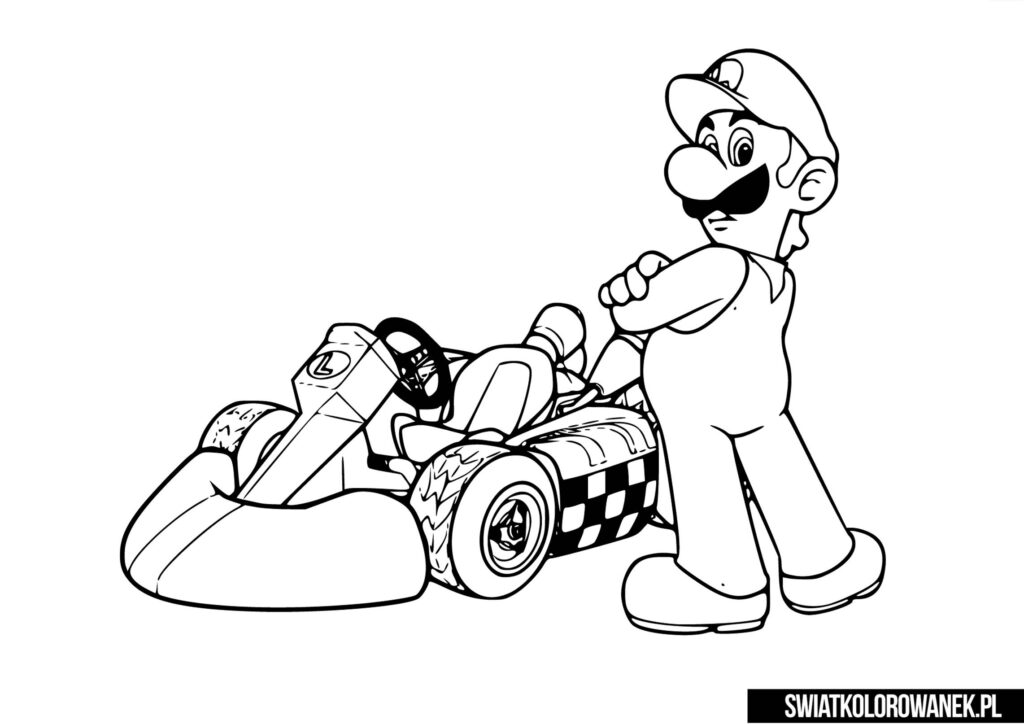 Kolorowanki Mario Kart Luigi