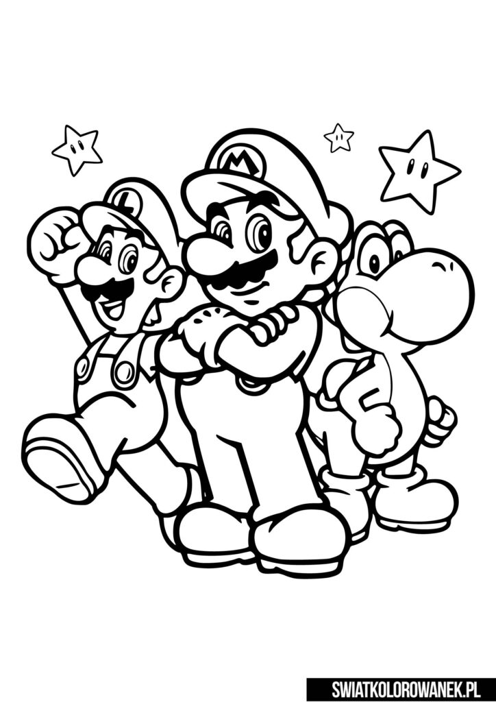 Malowanka Mario i przyjaciele.