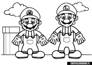 Mario i jego brat Luigi malowanka do druku