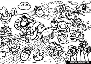 Mario postacie kolorowanka