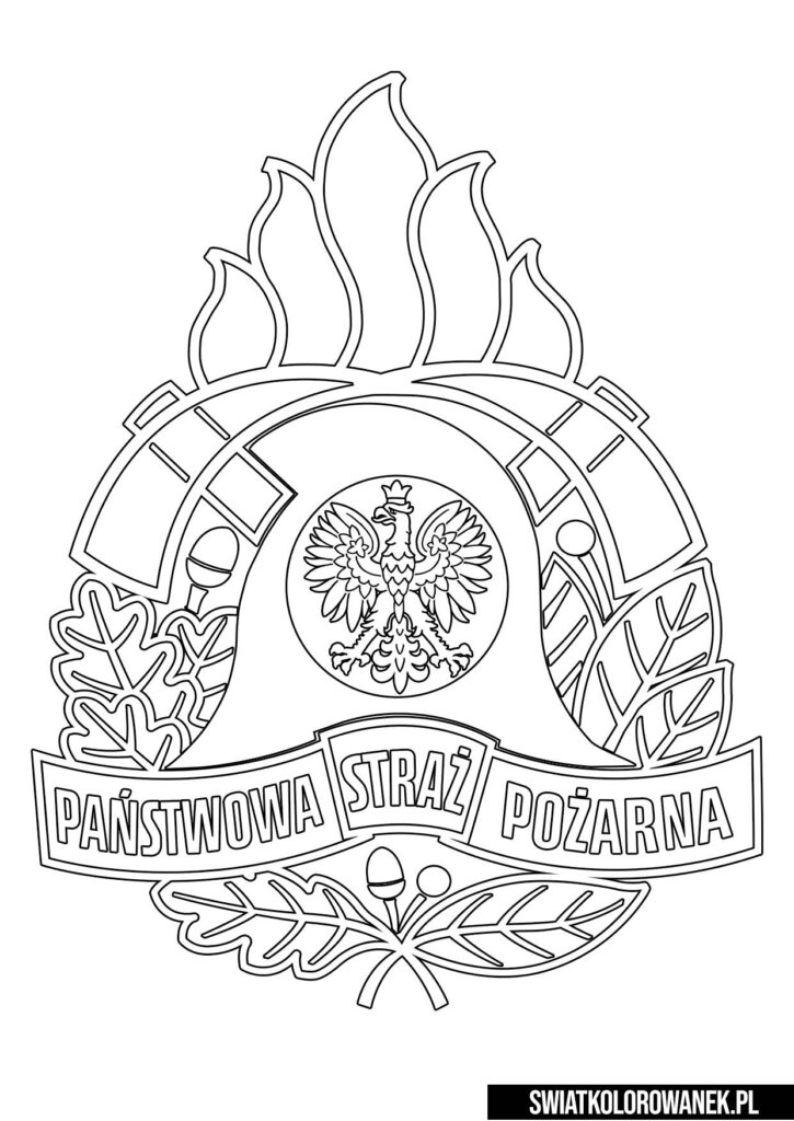 Straż Pożarna logo kolorowanka