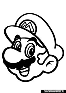 Super Mario twarz kolorowanka