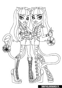 Kolorowanki Monster High Bliźniaczki Koty