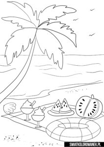 Kolorowanki piknik na plaży latem