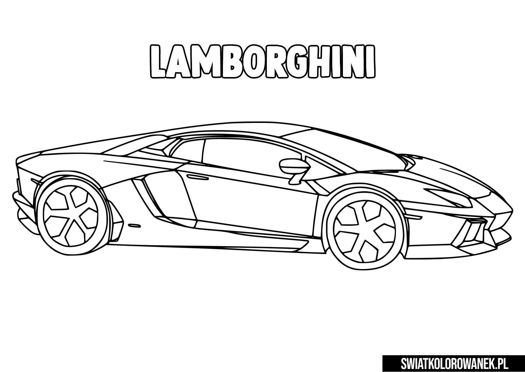 Samochody Do Druku Dla Dzieci Kolorowanki samochody Lamborghini - Darmowe kolorowanki do druku