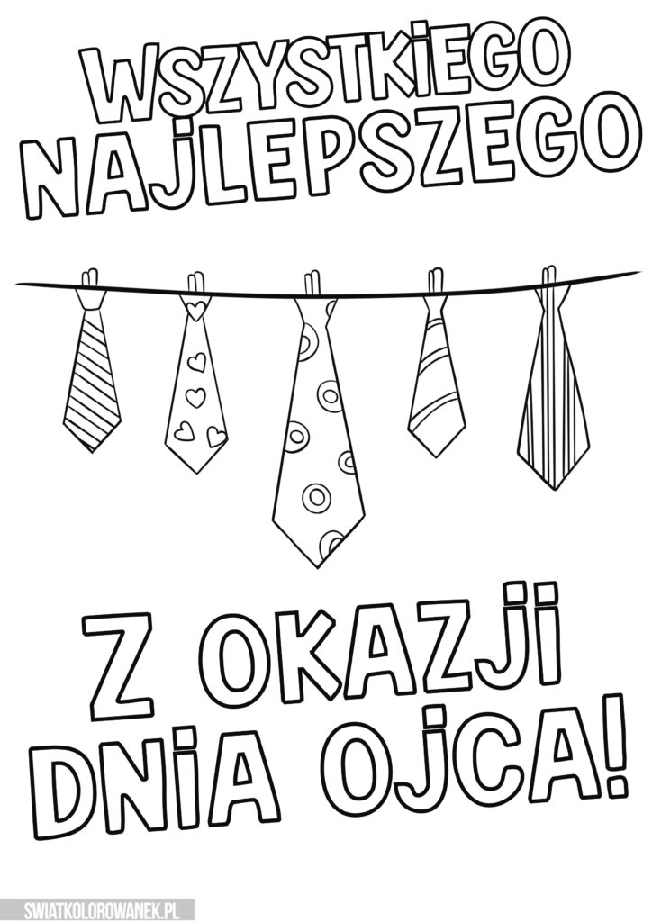 Kolorowanki Dzień Ojca. Kartka na dzień ojca.