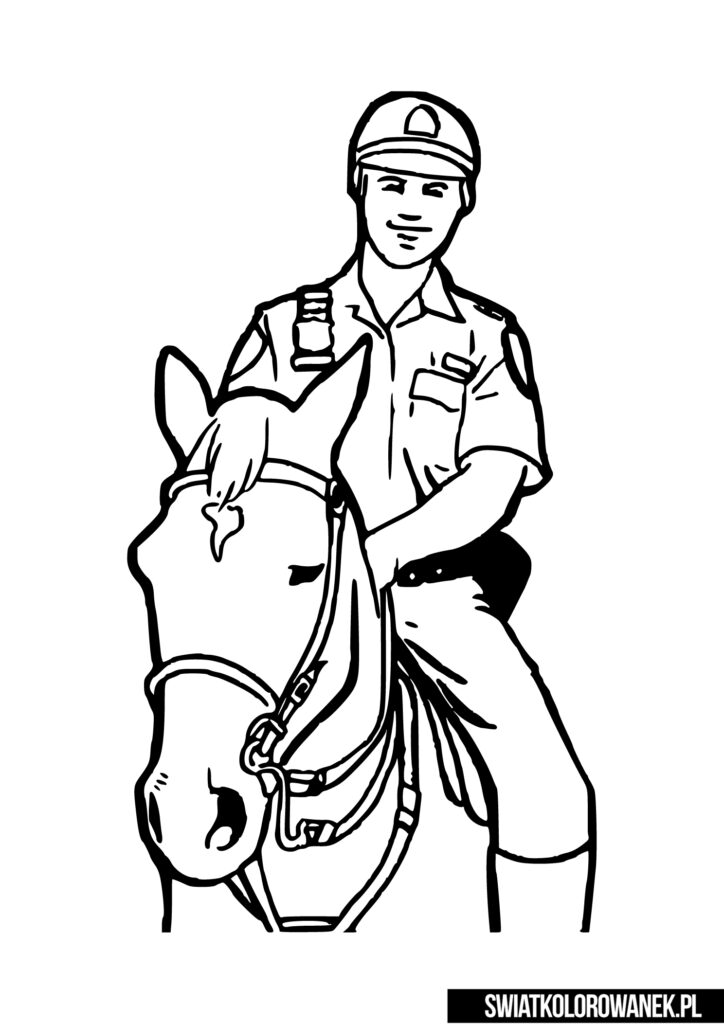 Malowanka Policjant na koniu