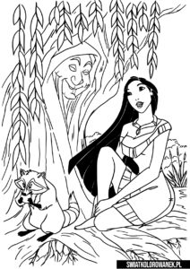 Kolorowanka Pocahontas i Babcia Wierzba