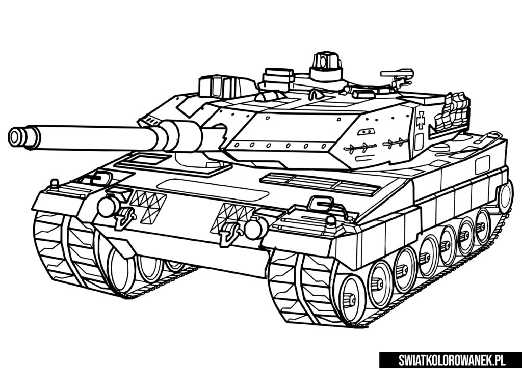 Kolorowanki Wojsko. Kolorowanka czołg Leopard