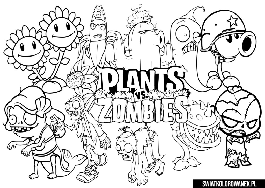 Kolorowanki Plants vs Zombies