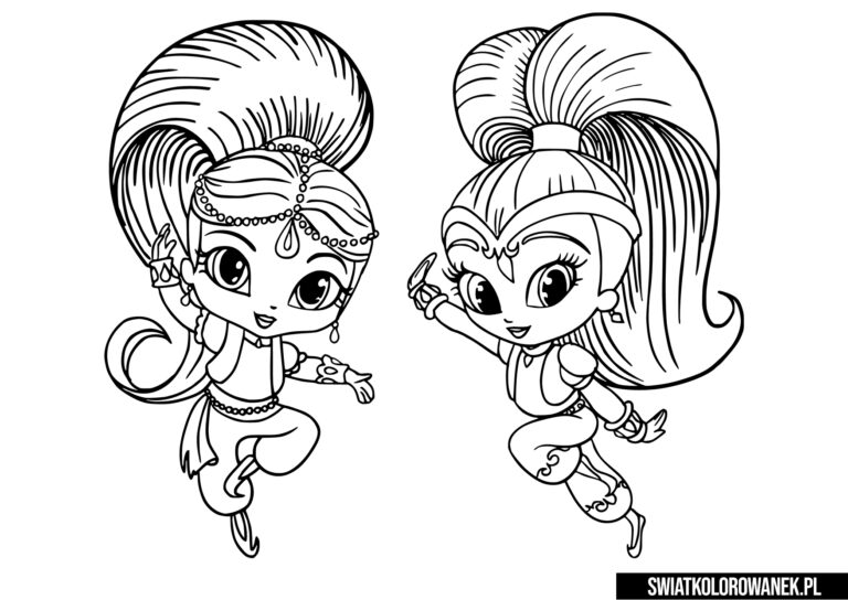 Shimmer i Shine kolorowanka. Kolorowanki do druku.