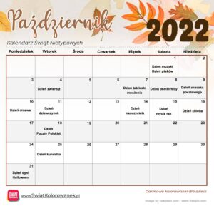 Kalendarz Świat Nietypowych - Październik 2022