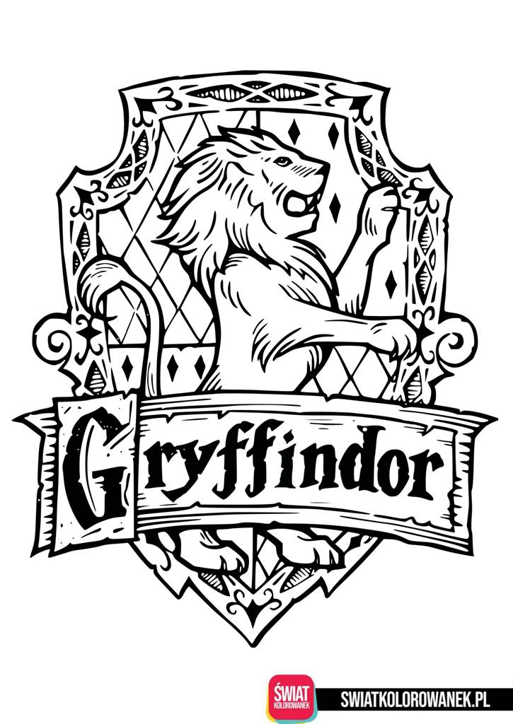 Logo Gryffindor kolorowanka Harry Potter