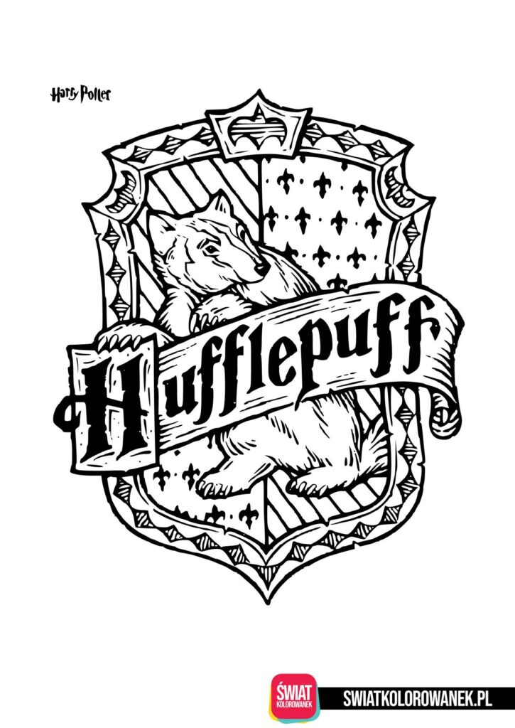 Logo Hufflepuf kolorowanka Harry Potter