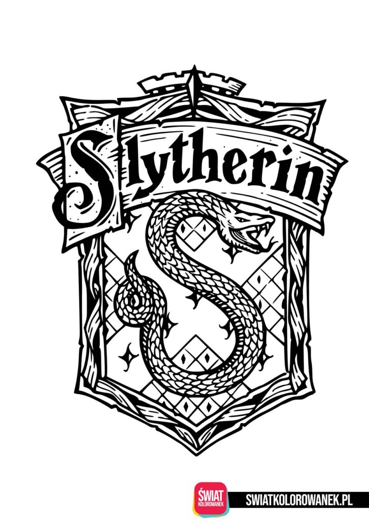 Logo Slytherin kolorowanka Harry Potter