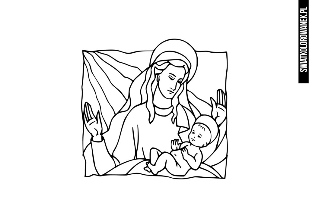 Maryja i Jezus malowanka.