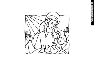Maryja i Jezus malowanka.