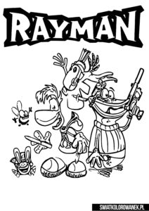 Bohaterowie gry Rayman Legends kolorowanka