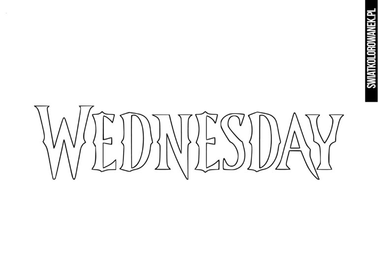 Logo Wednesday kolorowanka do druku