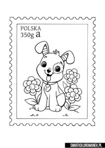 Dzień Poczty Polskiej kolorowanka znaczek pocztowy