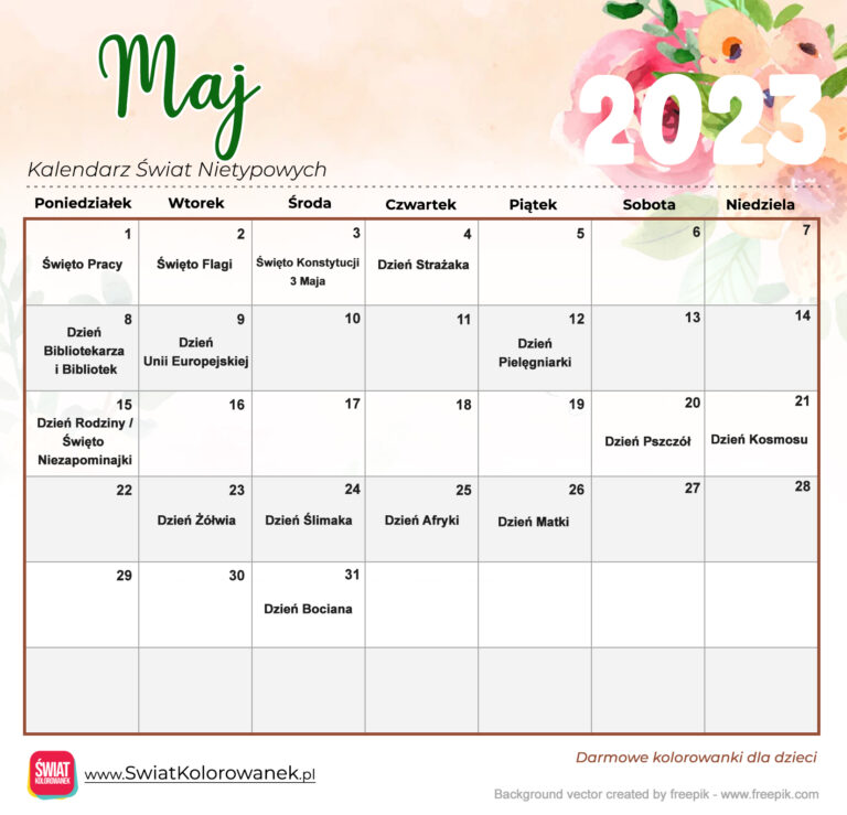 Kalendarz Świat Nietypowych - Maj 2023