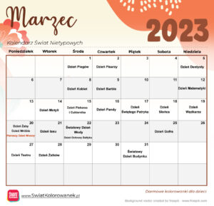 Kalendarz Świat Nietypowych - Marzec 2023