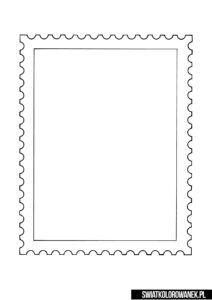Zaprojektuj swój znaczek pocztowy kolorowanka. Szablon znaczek pocztowy.