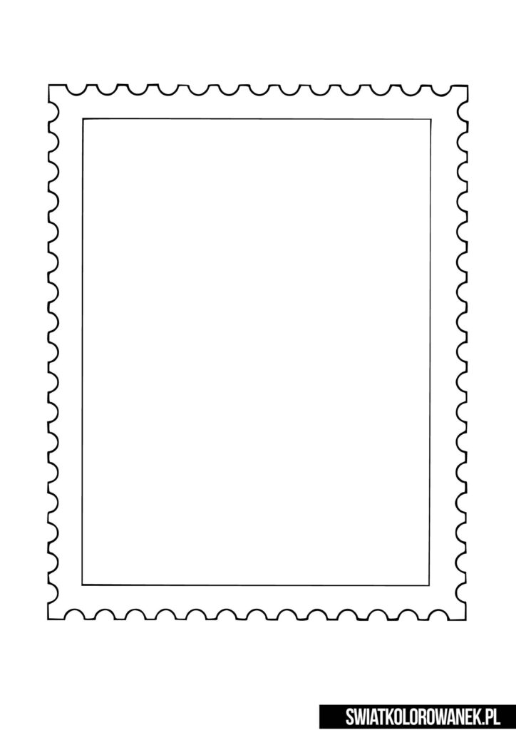 Zaprojektuj swój znaczek pocztowy kolorowanka. Szablon znaczek pocztowy.