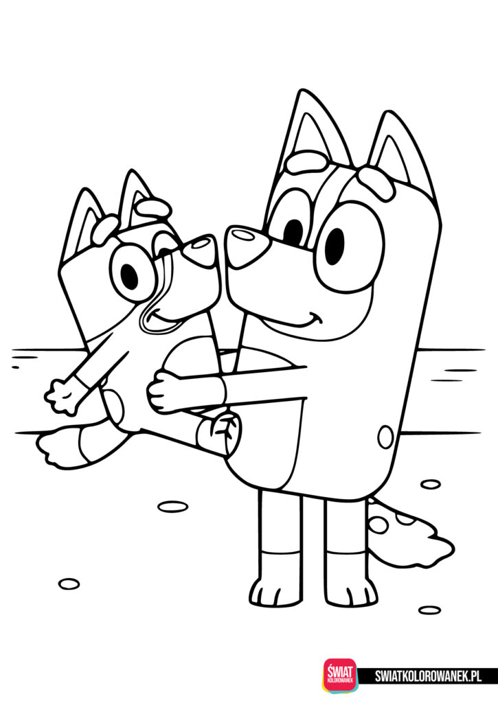 Bluey Kolorowanka do druku.
