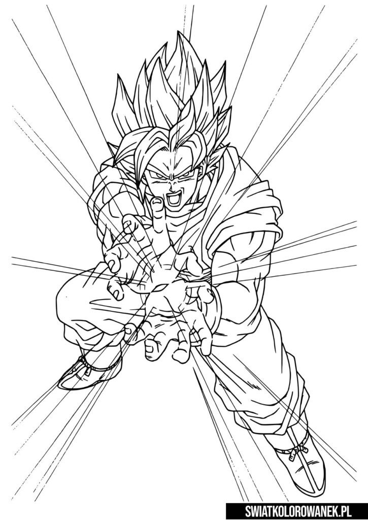 Kolorowanka SonGoku kamehameha