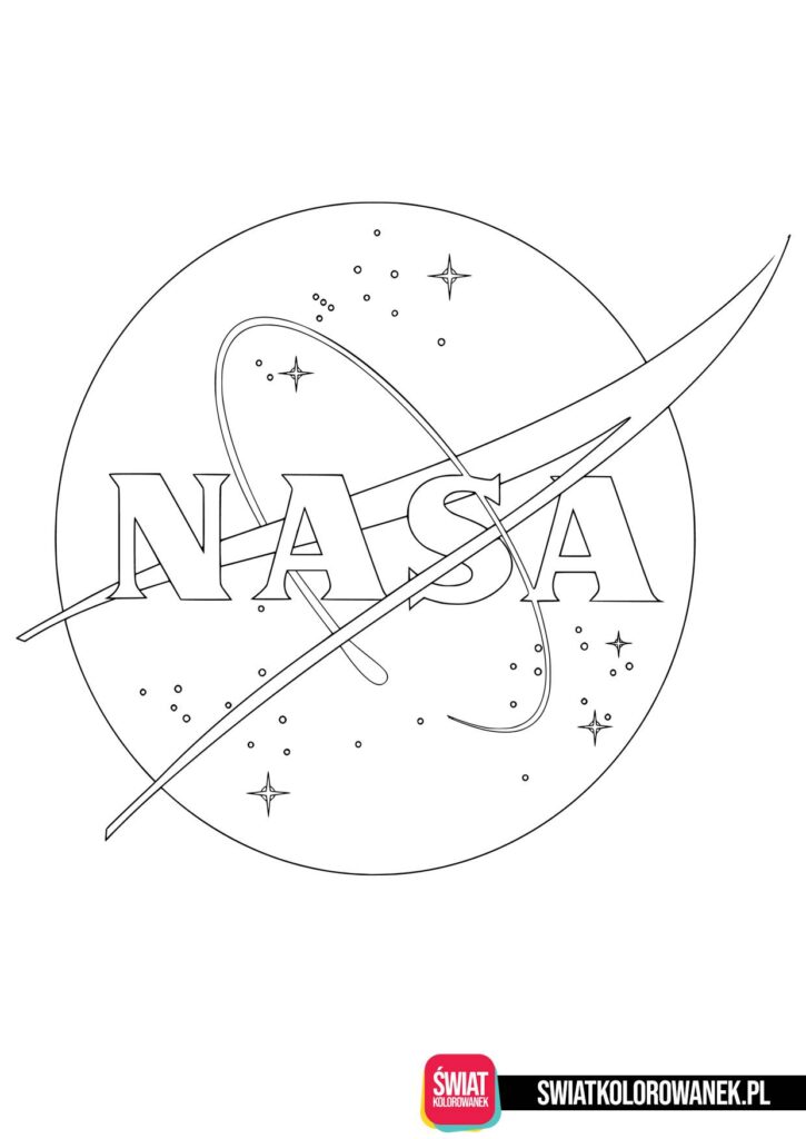 Kolorowanka logo NASA dla chłopców