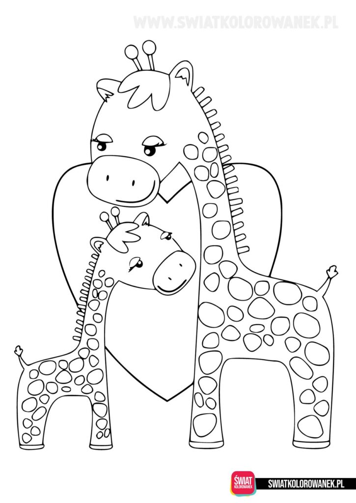 Kolorowanki dla dzieci z żyrafami