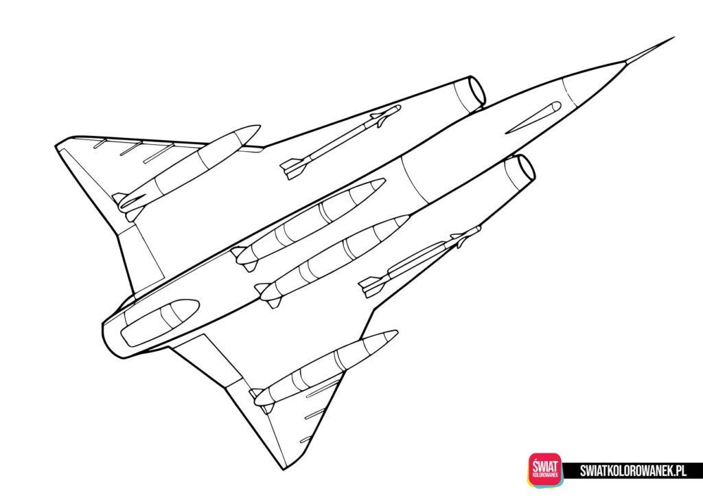 Myśliwiec wojskowy kolorowanka
