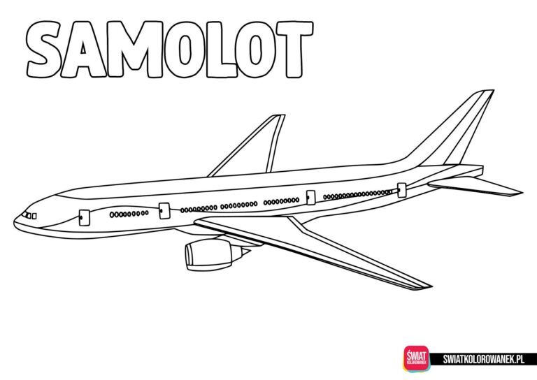 Samolot kolorowanka. Kolorowanki do druku samoloty.